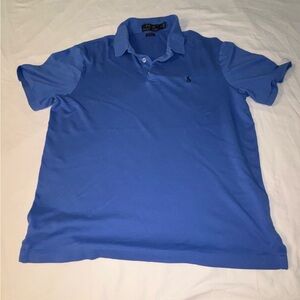 RALPH LAUREN POLO Luxury Soft Texture Short Sleeve Polo in Royal Blue Size M